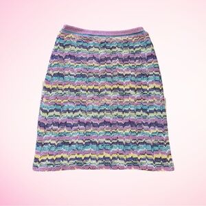 Missoni Y2K Purple Knit Midi Skirt